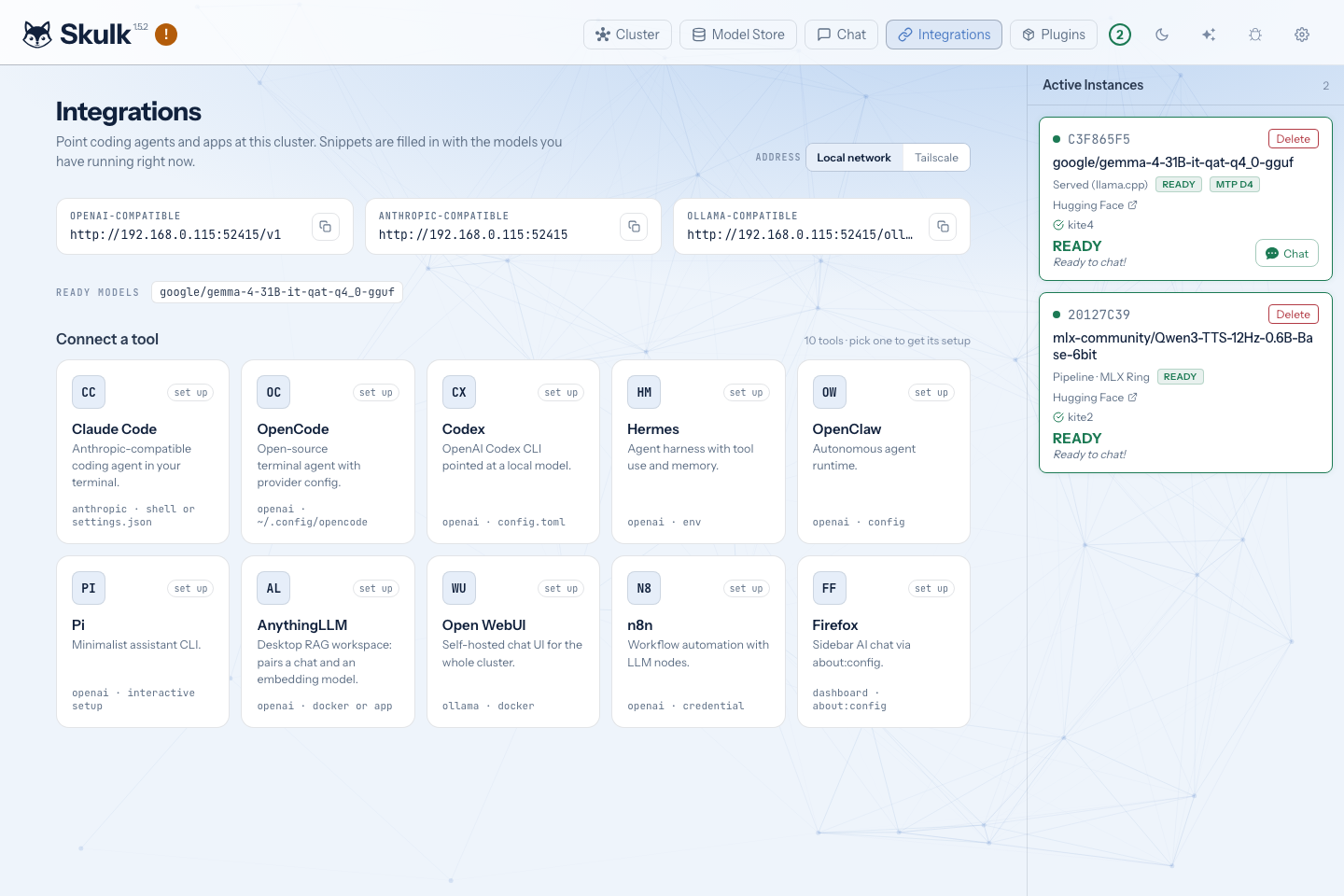 Integration recipes in the dashboard